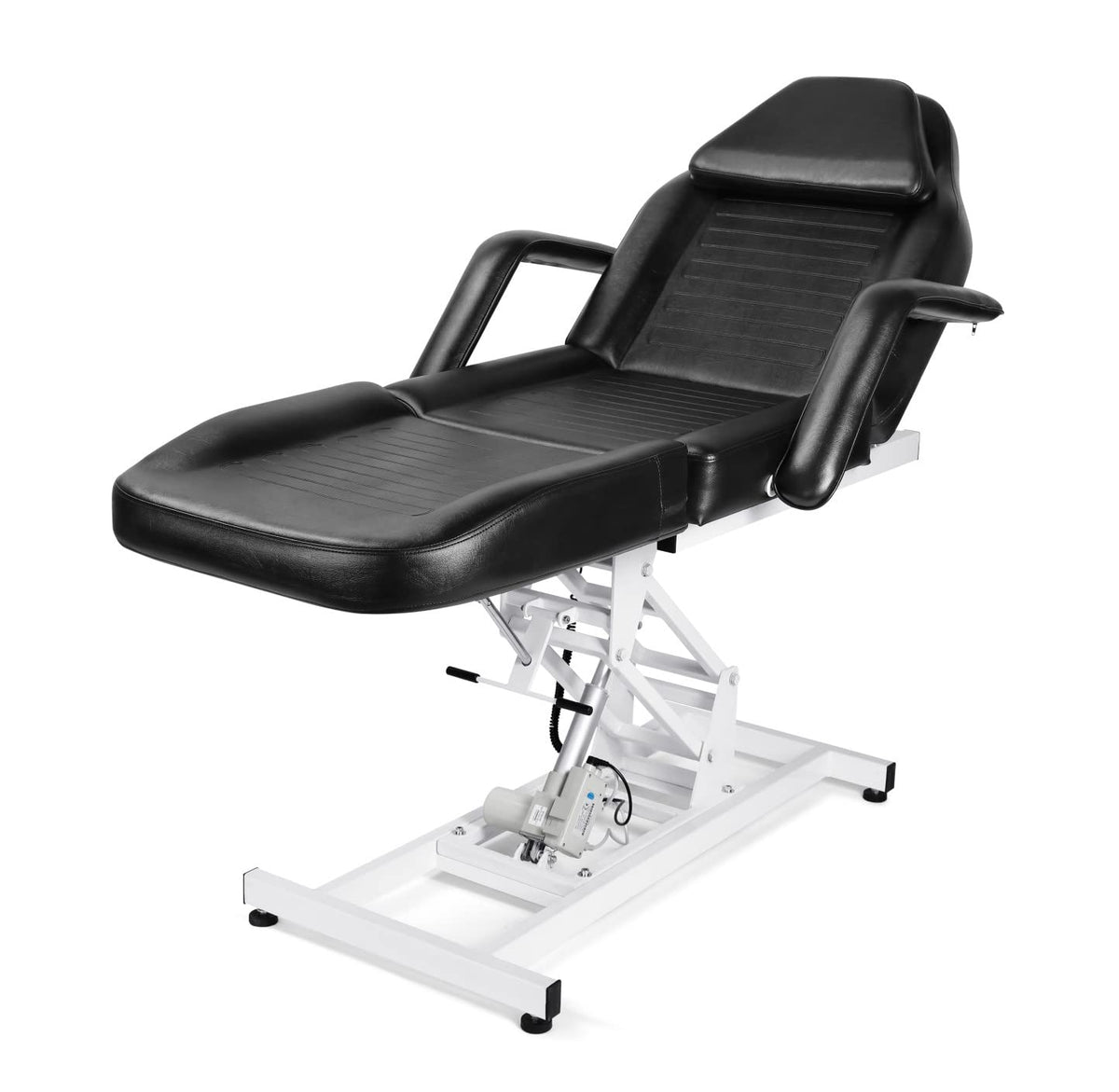 Beautymega Black Electric Beauty Bed Spa Styling Salon Beauty Chairs Massage Hydraulic Pump Cutting Chairs Reclining All Purpose Tattoo Equipment