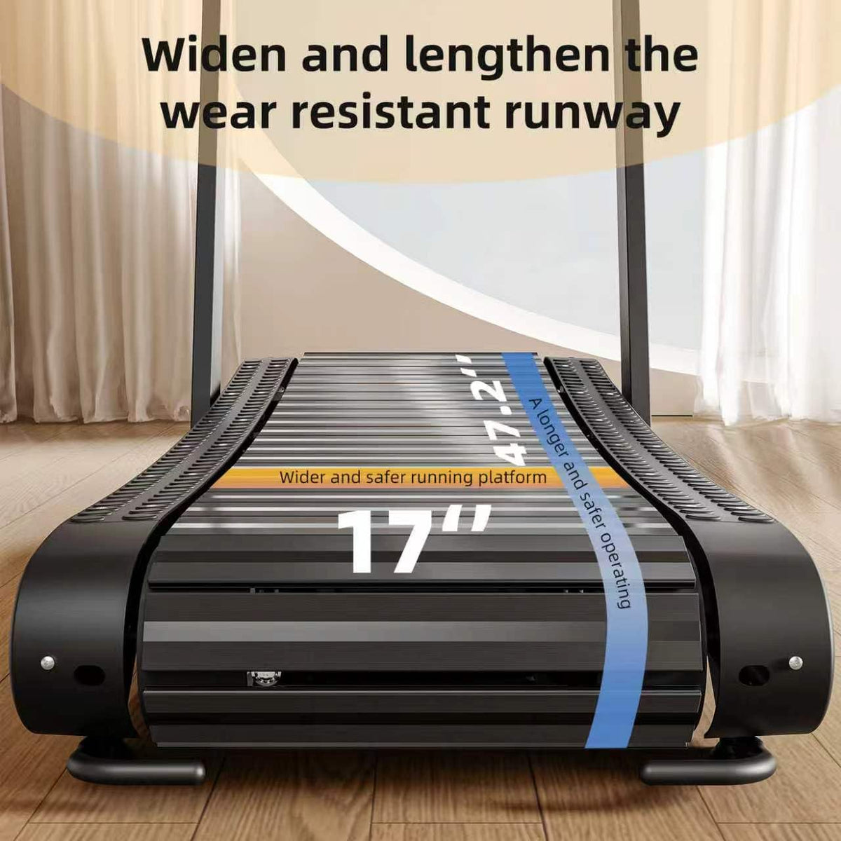 Rongle Curved Treadmill with Non-Electric Motorized, 2 in 1 Foldable Design Adaptive Variable Speed with LED Display, Motorless Self Propelled Treadmill for Home Office, No Assembly Required 350LBS