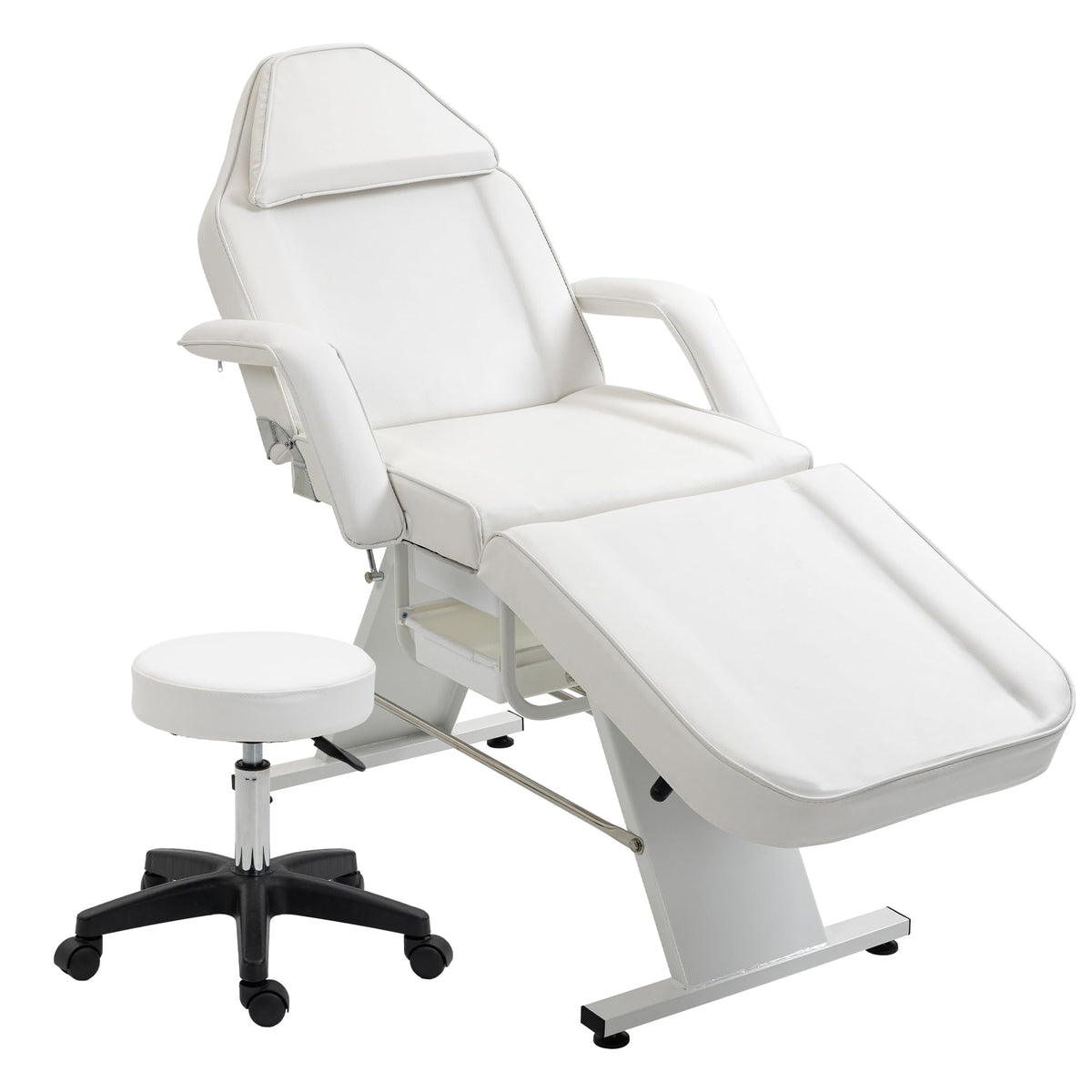 HeureuxBoBo Multi-Purpose 72 in 3-Section Massage Salon Tattoo Chair with Hydraulic Stool, Adjustable Facial Spa Bed, Beauty & Tattoo Equipment
