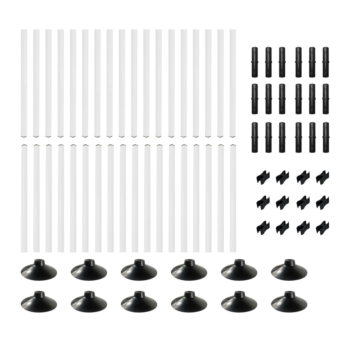 TNZMART 4.9 FT and 3.3 FT White Agility Poles Adjustable Hurdles for Soccer Football Speed Training Equipment Track and Field (Pack of 6, 4.9 FT)