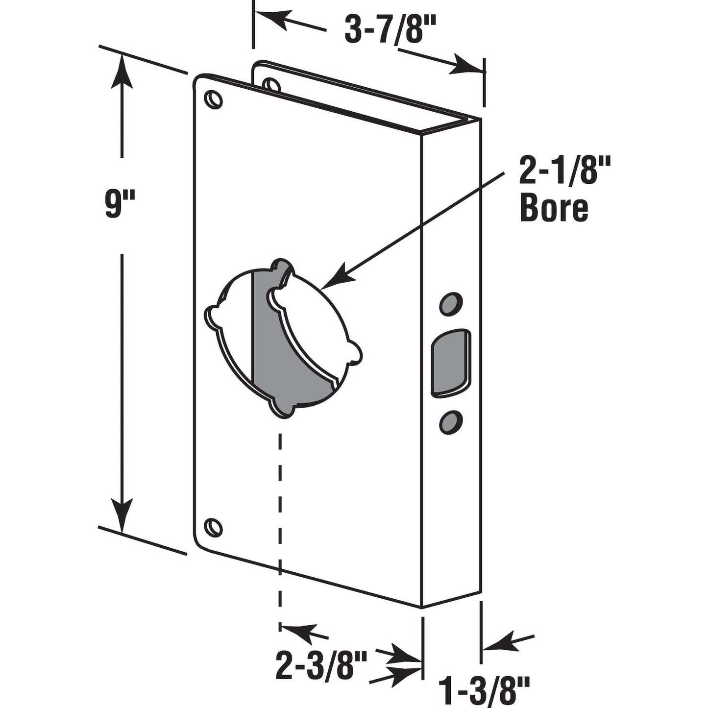 Prime-Line U 9585 Stainless Steel Lock and Door Reinforcement Plate