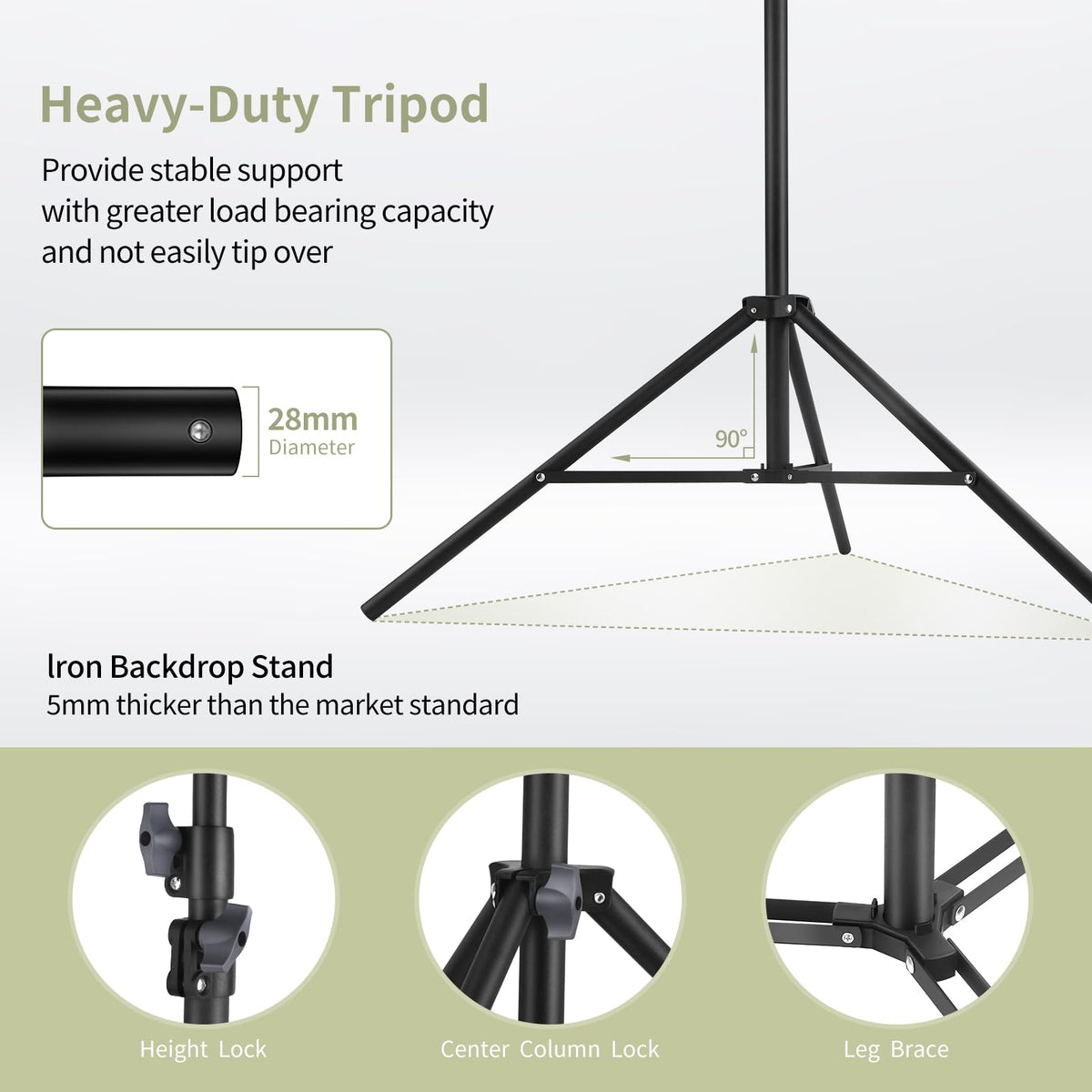 Backdrop Stand 10x7ft(WxH) Photo Studio Adjustable Backdrop Stand Kit Photography Backdrops with 4 Crossbars, 6 Clamps, 4 Spring Clip, 2 Sandbags and Carry Bag for Parties/Wedding/Photography