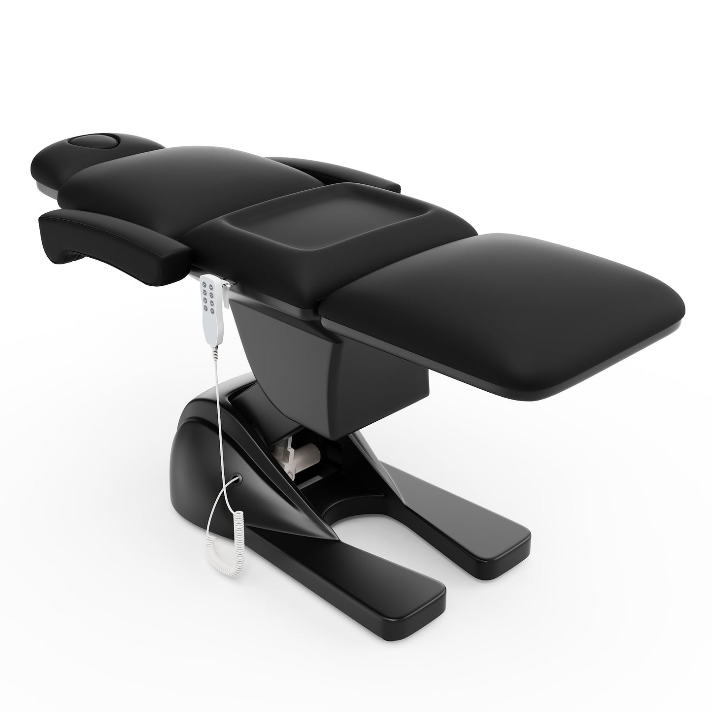 pouseayar 3 Motor Electric Chair/Bed, Aluminum Hydraulic System for Medical Treatment Exam, Facial, Spa, Eyelash, Tattoo, Podiatry Treatment Beauty Massage, Hand Remote Controlled Adjustable - Black