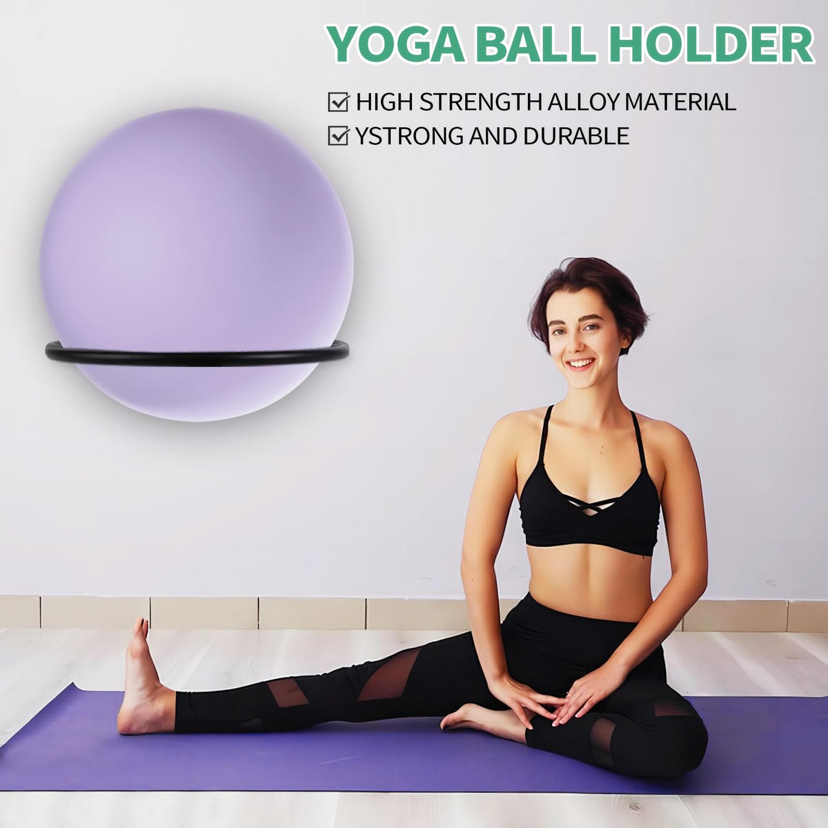 Large Stability Ball Storage Rack Exercise Dall Wall Holder Yoga Studio Gym Exercise Ball and Equipment Organizer（2 pcs）