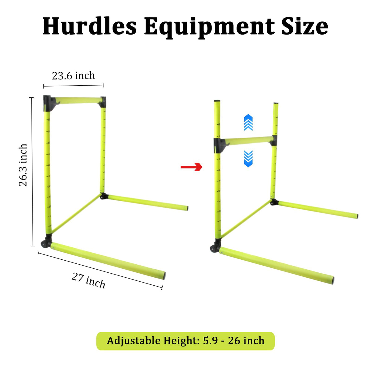 GZCNYLYS 3PCS Adjustable Height Hurdles Training Equipment, Agility Hurdles with Storage Bag, Removable Track Hurdle, Speed Training Equipment for Soccer, Football and Track & Field Sports