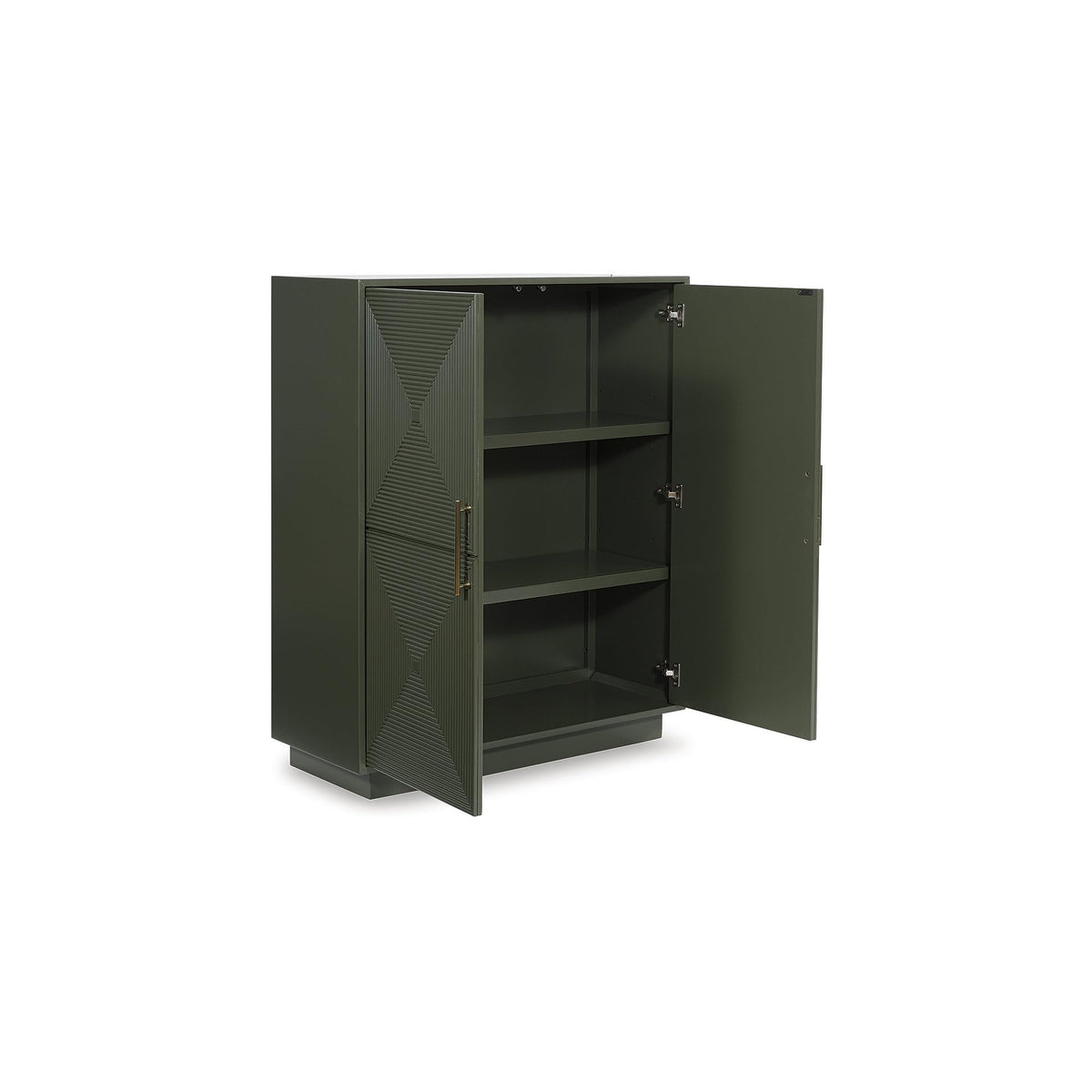 Signature Design by Ashley Geirwood Contemporary Accent Cabinet with Shelf and Geometric Pattern, Green