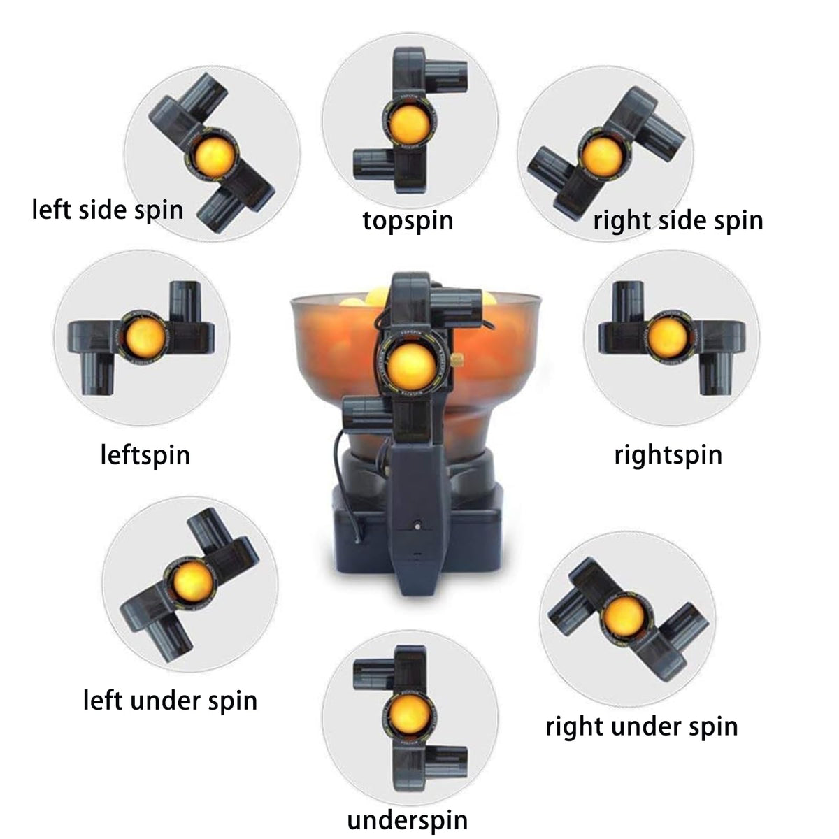 ZXMOTO HP-07 Ping Pong Robot Machine with 36 Different Spin Balls Table Tennis Robot Automatic Ball Machine for Training