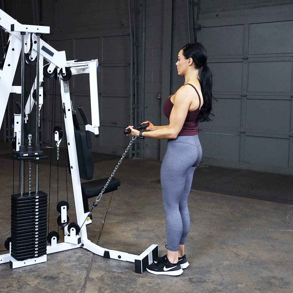 Body-Solid (EXM2500LPS) Multi-Station Home Gym Machine, Arm & Leg Strength Training Functional Exercise Workout Station, 210lbs. Weight Stack with Leg Press