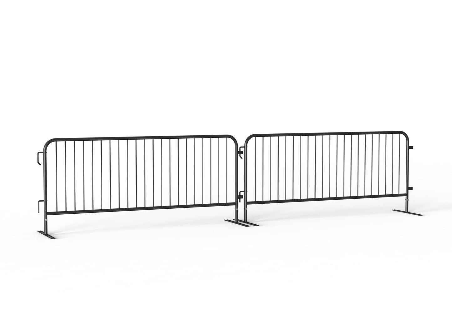Angry Bull Barricades Barricade in a Box 2.0 - Heavy Duty Interlocking Steel Barricade, 8.5 Ft. (Black, Flat feet)