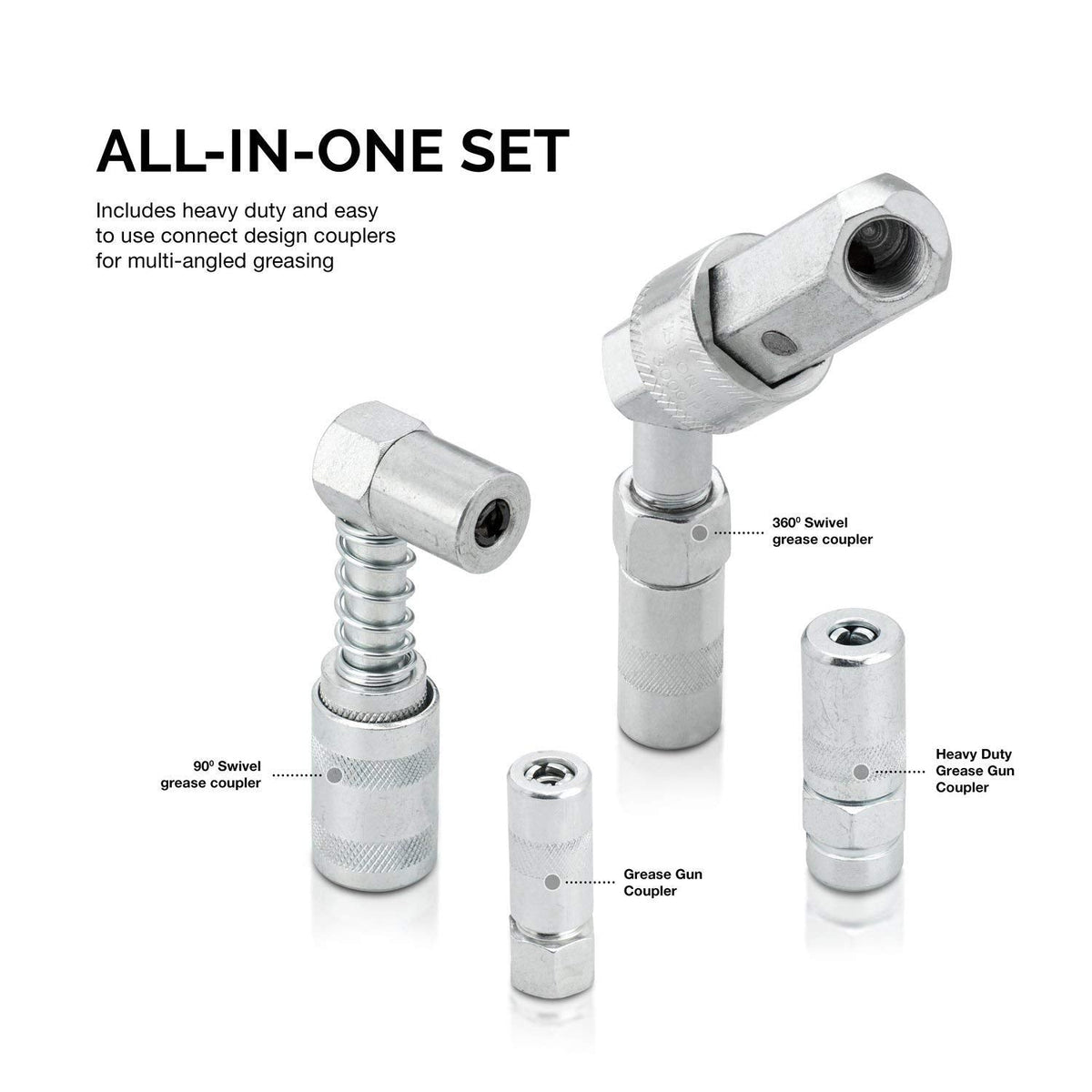Tooluxe 61077L Multi-Function Grease Gun and Lubrication Accessory Kit
