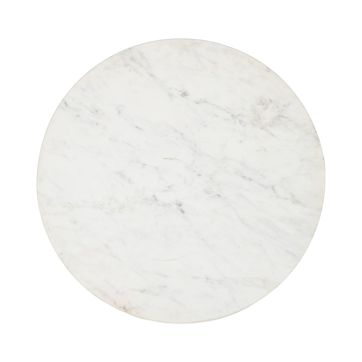 Kate and Laurel Solvay Round Metal and Marble Side Table; 16 x 16 x 24; White Marble and Antique Brass; Modern Glam Bedroom Nightstand Table with Premium Natural Marble Stone and Iron Base
