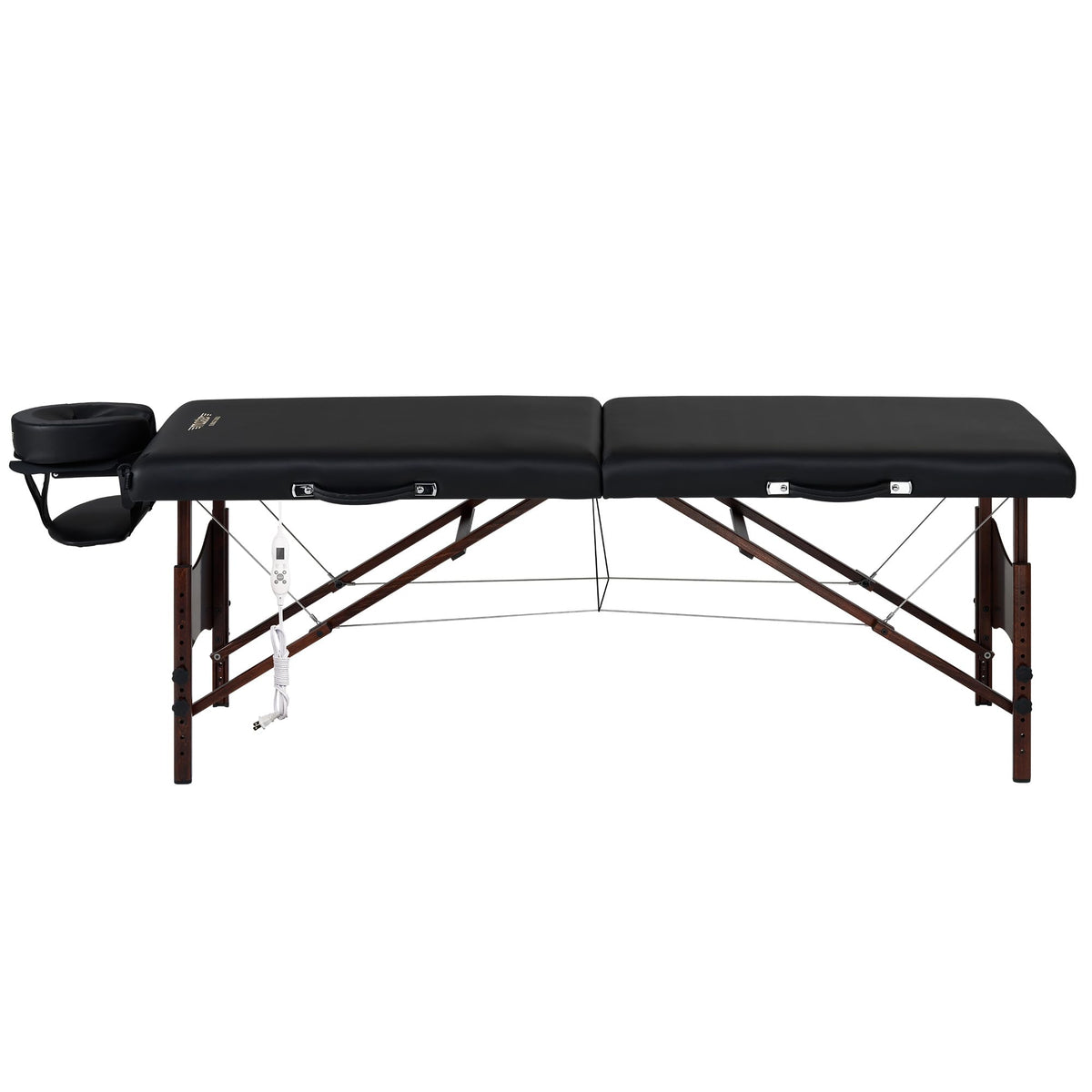 Master Massage 30" Roma Therma Top Heated Portable Massage Table, Wide Salon Spa Beauty Facial Bed with Adjustable Heating System, Face Pillow, and Carrying Bag (Black)