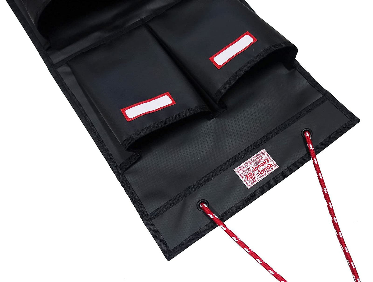 Rough Enough Locker Organizer Hanging Accessories Storage Organization with 4 Pockets for Work Door Gym Wall Black Tarpaulin