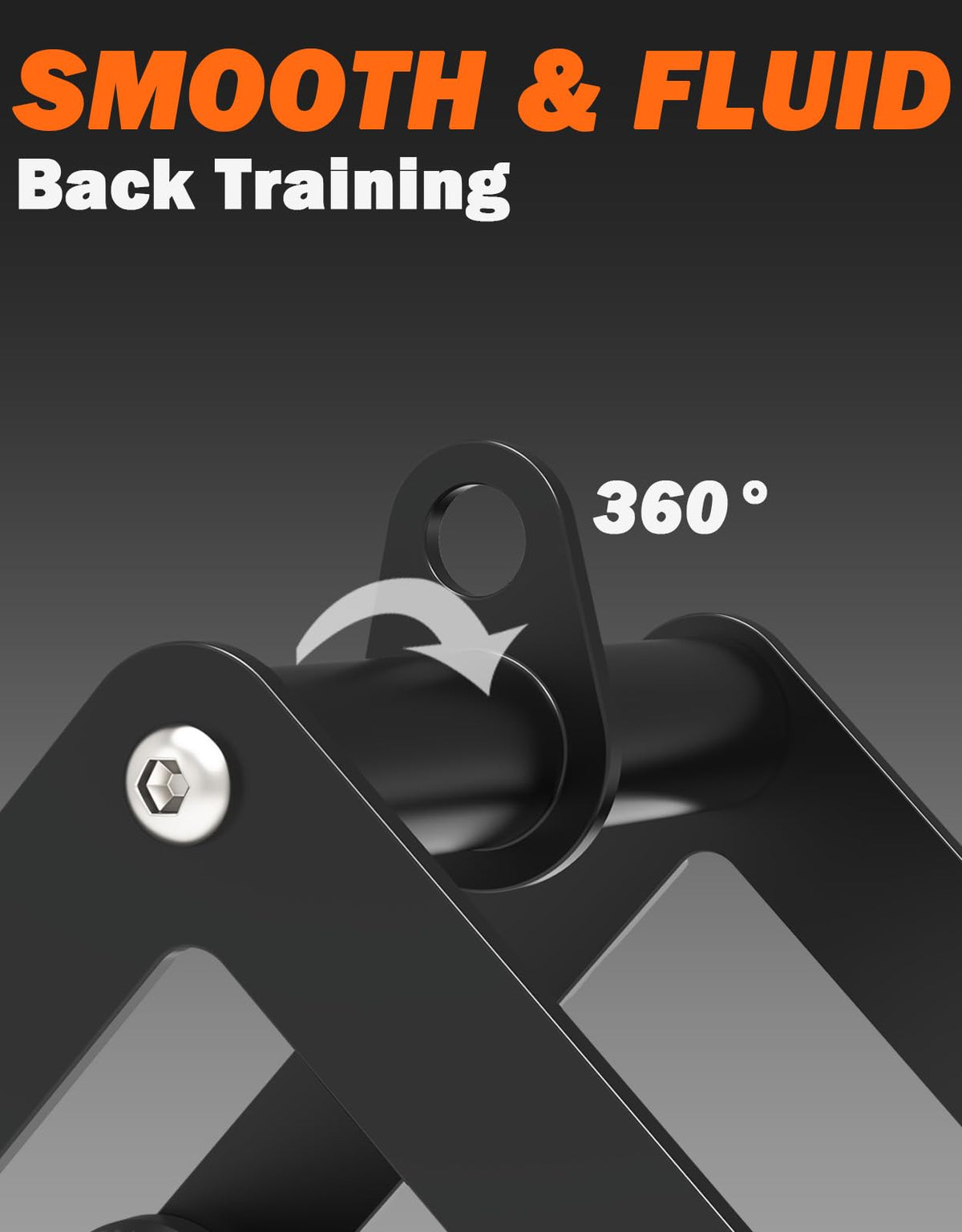 Fitarc Double D Row Handle Cable Attachment for Gym & Home Workouts, V Bar Cable Attachment with Non-Slip Grips, Orange