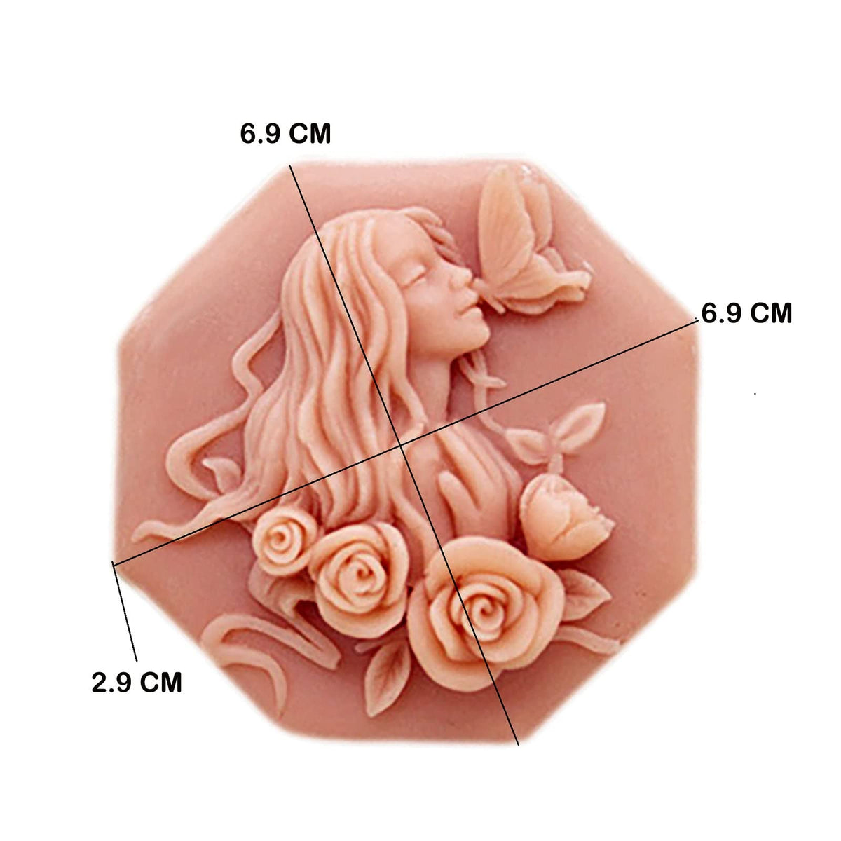 Soap Mold Silicone Soap Molds for Soap Making Craft DIY Handmade Chocolate Candy Cake Mold Hexagon Girl Rose Flower (12358)