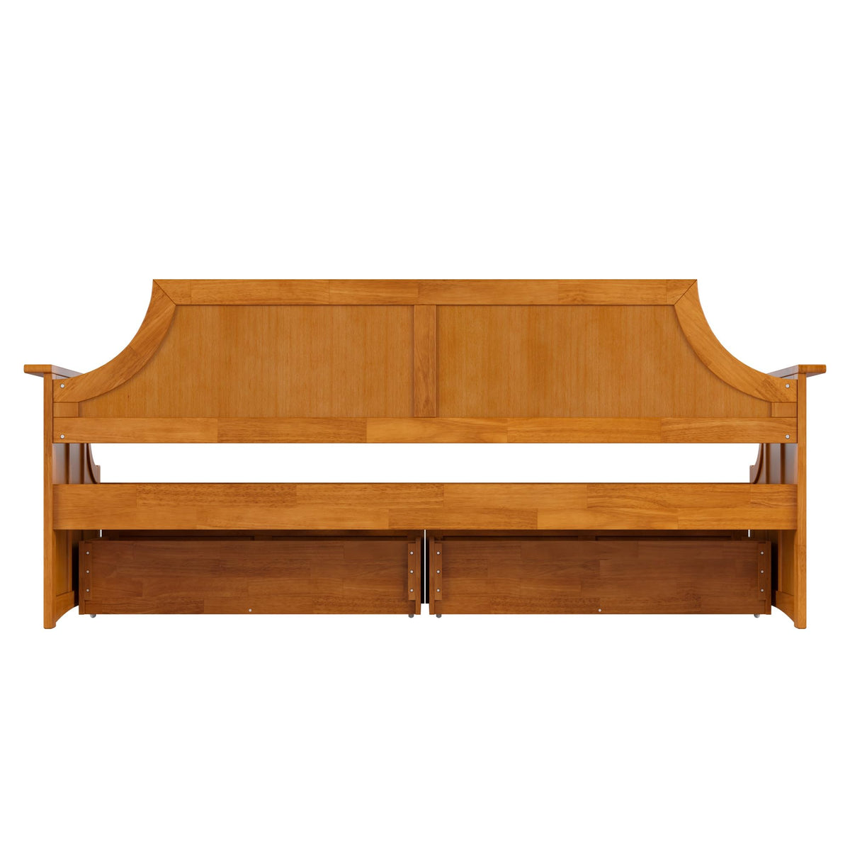 AFI, Cambridge Twin Size Wood Daybed Frame with 2 Storage Drawers, Light Toffee