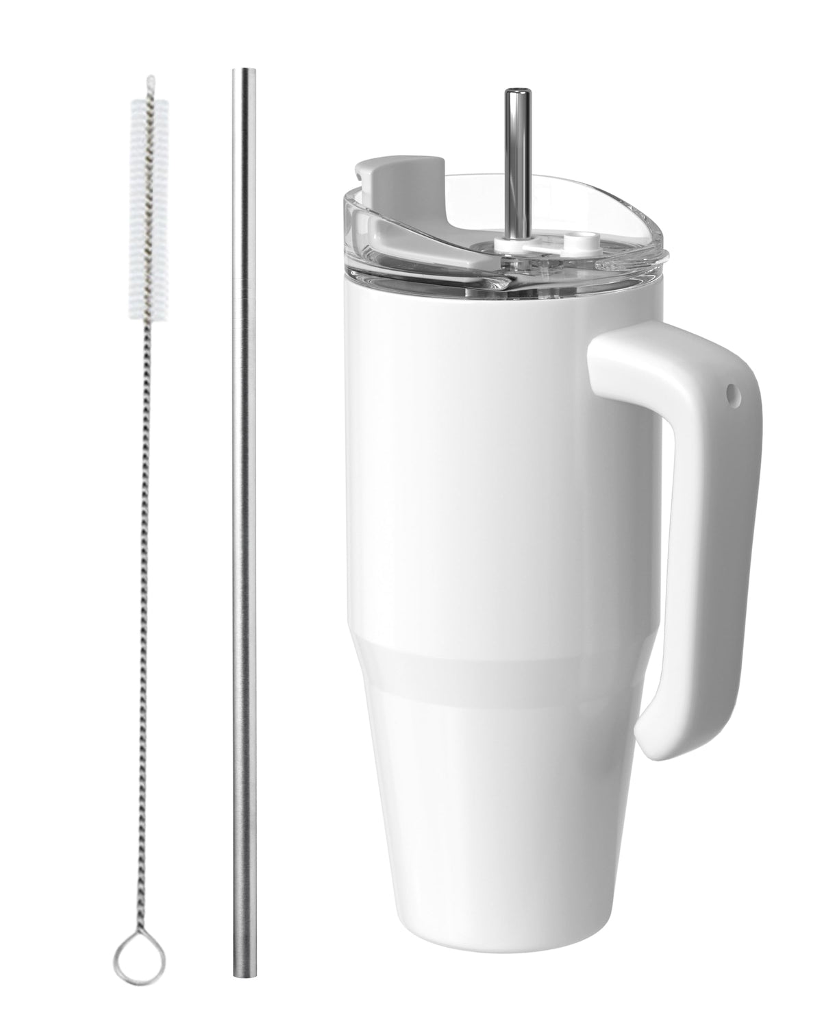 ZREGGUR 1pcs 20oz Sublimation Tumbler with Handle,Stainless Steel Tumbler with Lid and Straw &Brush Double Wall Vacuum Reusable Sports Water Bottle with Handle Travel Coffee Mug