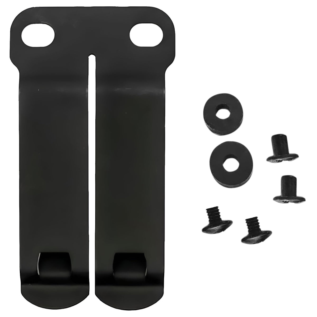HolsterBuilder DCC Monoblock Clip, Metal Belt Clip for IWB/OWB Concealed Carry Holster, Secure Holster Attachment with Mounting Hardware, Dark Matte Grey, Made in USA