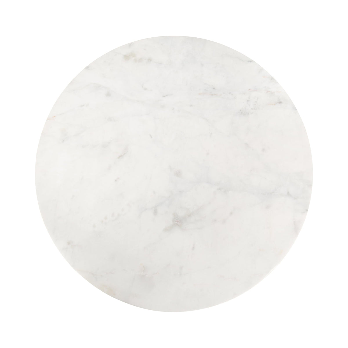 Kate and Laurel Soleyn Coastal Wood and Authentic Marble Side Table, 20 x 20 x 24, White Marble and Light Natural, Round Marble End Table for Use as Bedroom Nightstand or Living Room Accent