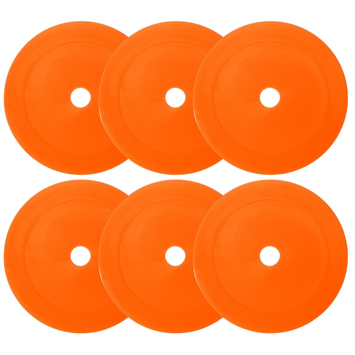 PATIKIL 6 Inch Flat Cones,6 Pcs Spot Markers Small Flat Soccer Training Cones for Football Basketball Agility Practice Sports Training Equipment, Orange