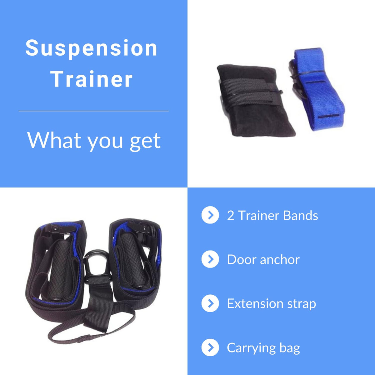 Suspension Trainer System for Full Body Workout, Adjustable Straps