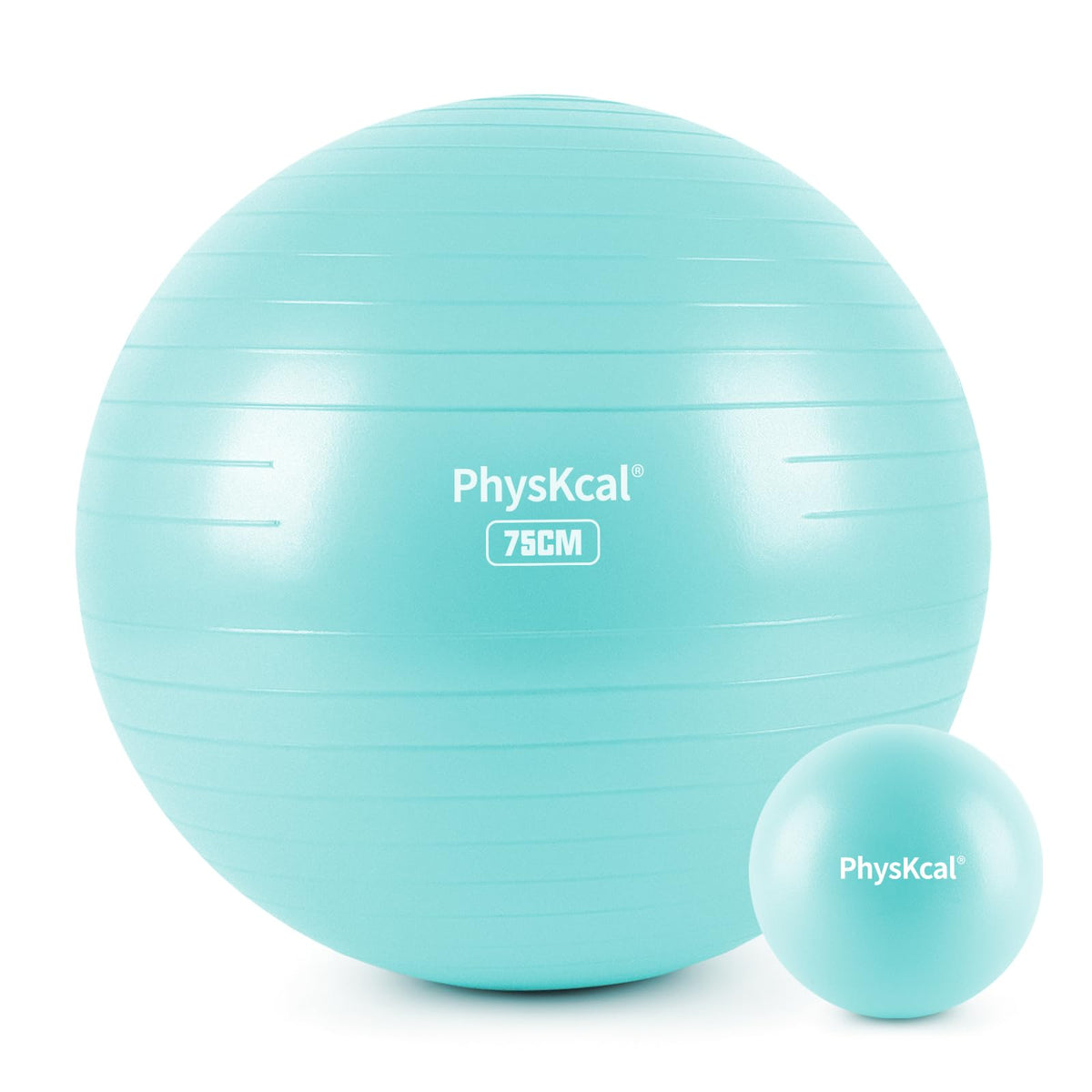 PhysKcal Exercise Yoga Ball Chair with Pilates Ball Set to Strengthen Cores, Balance and Stability, Relieve Pelvic and Lower Back Pain (Sky Blue, L (26-29''/68-75cm))