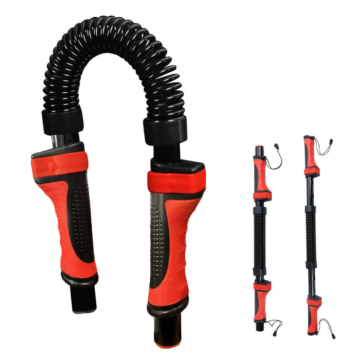 Adjustable Power Twist Bar - Upper Body Expander Equipment for Arm Chest, Spring Shoulder Forearm Bicep Strength Exercise Workout Training 66-110lb
