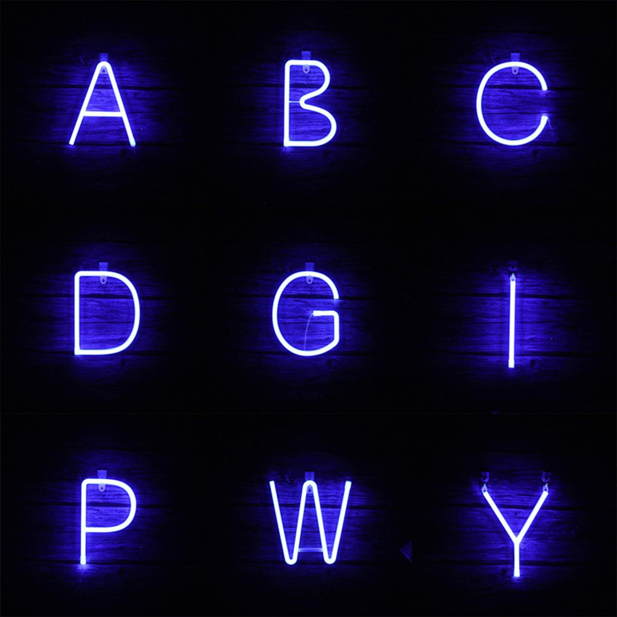ENUOLI LED Letter Neon Sign Lights Alphabet Letter Marquee Signs Neon Night Lights Battery and USB Operated Neon Letters Neon Words Wall Lights for Christmas Birthday Wedding Party Bar Bedroom (P)