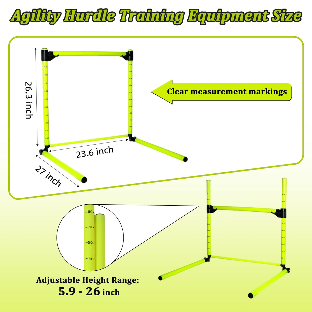 3PCS Height Adjustable Hurdles Training Equipment, Hurdles Track and Field for Agility & Speed Training, Detachable Track Hurdles with Carry Bag for Soccer Football Basketball, Tool-Free Setup