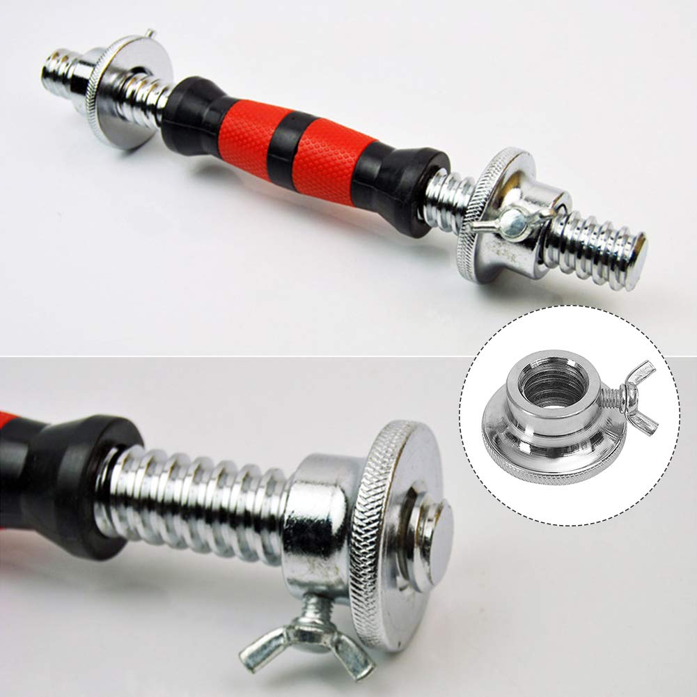 CALIDAKA 2pcs Standard Barbell Spin-Lock Collars Screw Clamps 0.91" Diameter Rubber Steel Anti-Slip Spin-Lock Collars for Dumbell Weight Lifting