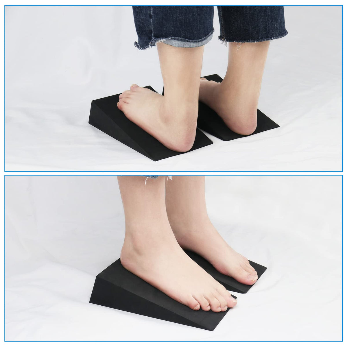 Inlisy 12'' Hard Foam Wedge Slant Board - 2 Pcs Calf Stretcher for Yoga, Squats and Physical Therapy