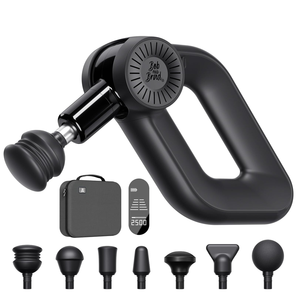 BOB AND BRAD D6 Pro Massage Gun Deep Tissue Percussion with 16mm Amplitude 85lbs Stall Force, FSA Eligible & HSA Approved Professional Muscle Massager for Athletes, Quiet Electric Back Massager