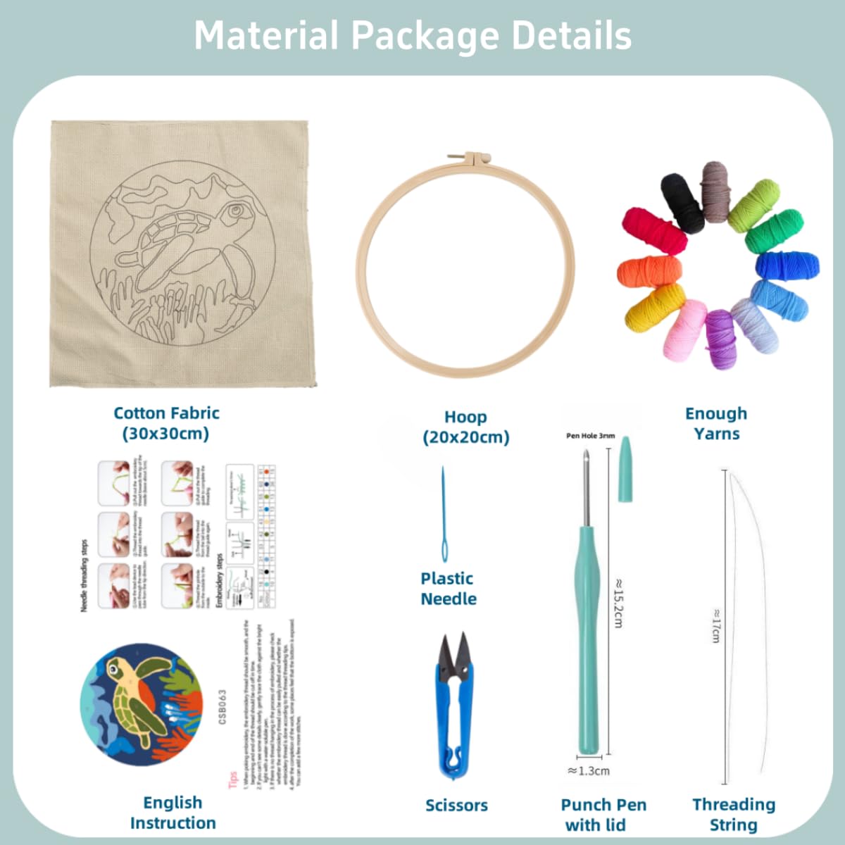 DIY Punch Needle Kits Space Planet Easy for Beginners Embroidery Starter Set with Hoop Stress Relief Craft Hobby and Home Decor 20x20cm-1