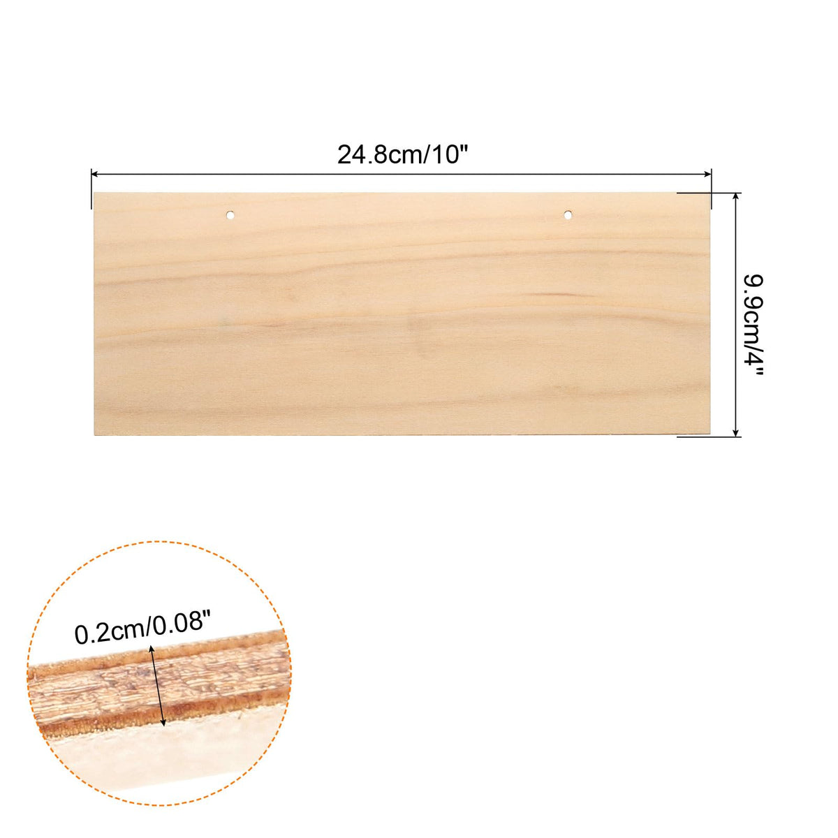 MECCANIXITY Hanging Wood Sign with String, 10"x4" Rectangle Wooden Blank Wood Plaque for Painting, Writing, Door Hanger, Making Sign, Pack of 10