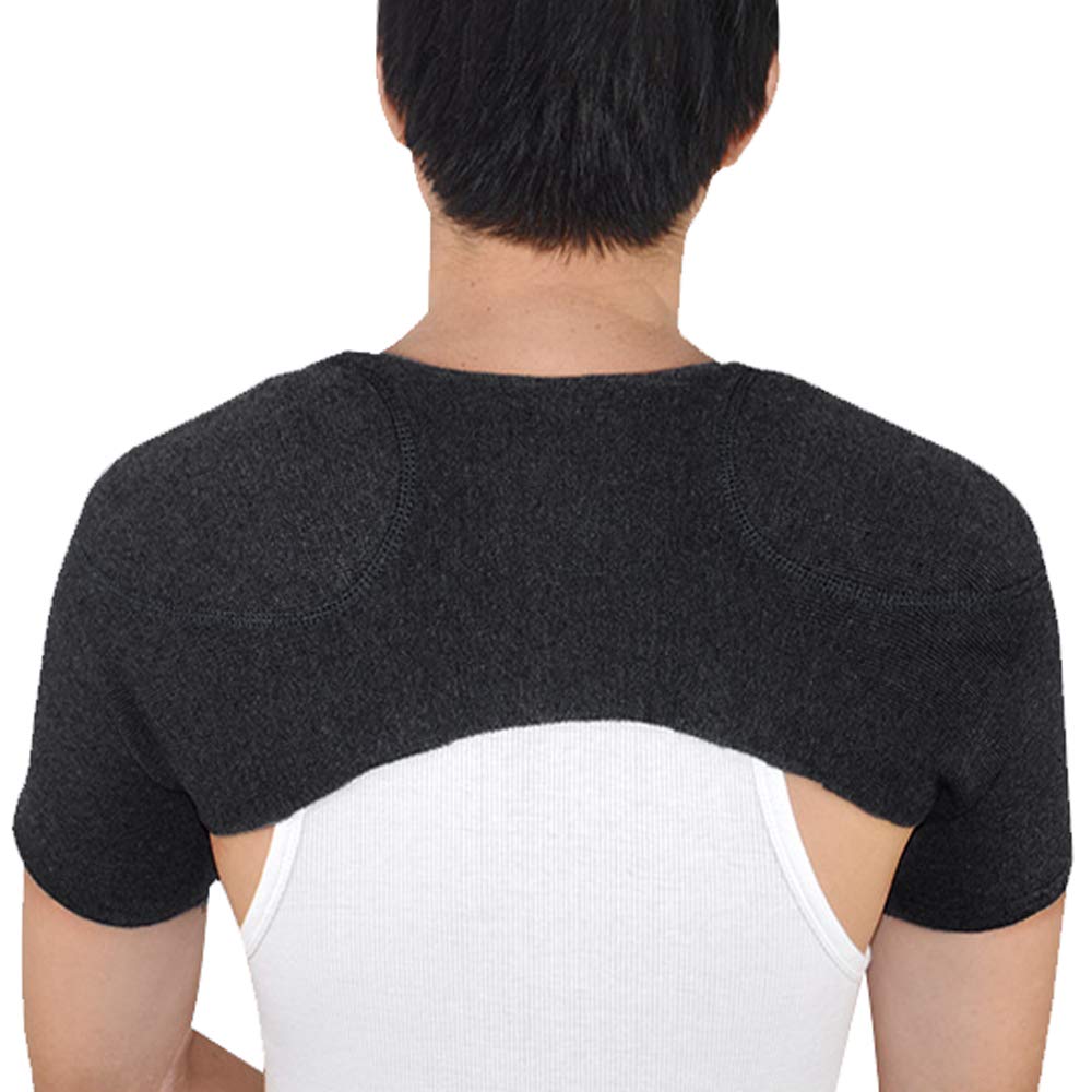 PENINSULA LOVE Knit Warm Double Shoulder Brace Cashmere Compression Sleeve Elastic Shoulder Support Protector Adjustable Strap for Chronic Tendinitis Pain Relief