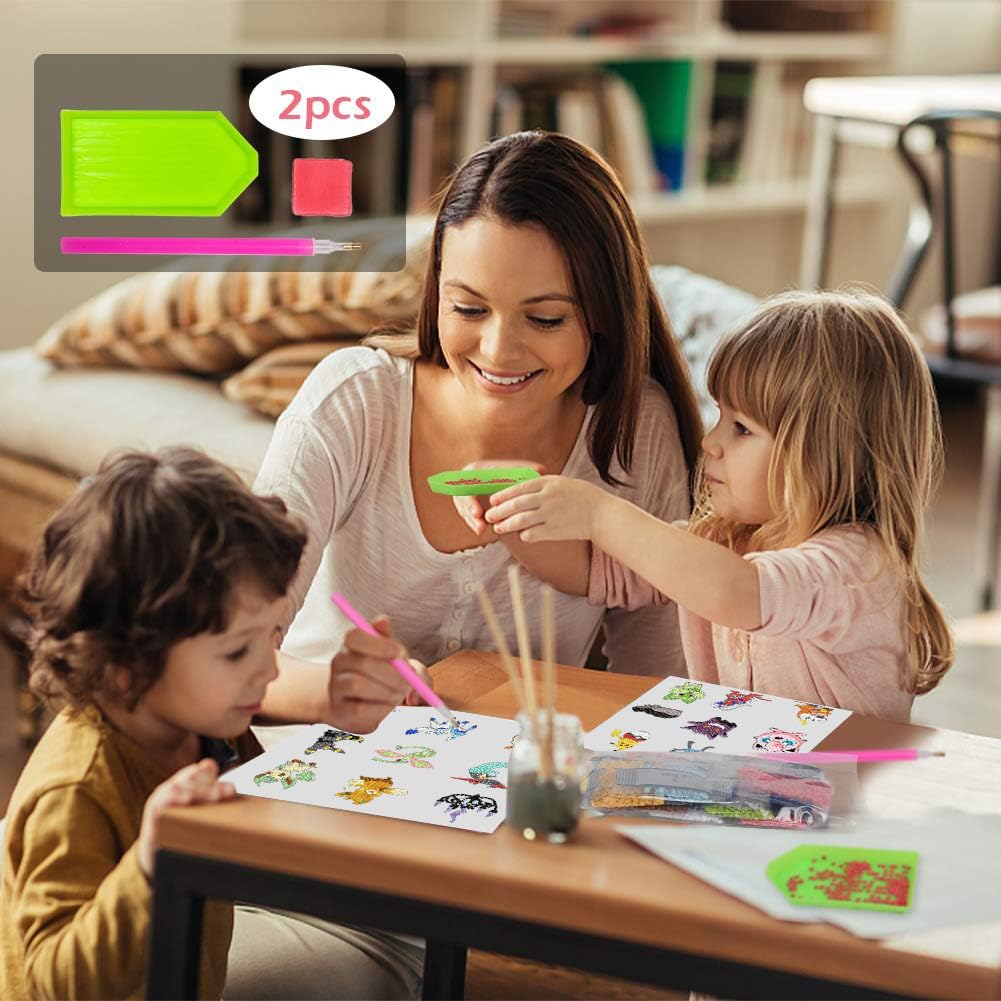 LWZAYS Diamond Art Kits for Kids Boys and Girls Ages 6-8-10-12 Easy to DIY Creative Diamond Art Sticker Craft by Numbers Kits for Kids and Adult Beginners 2.0