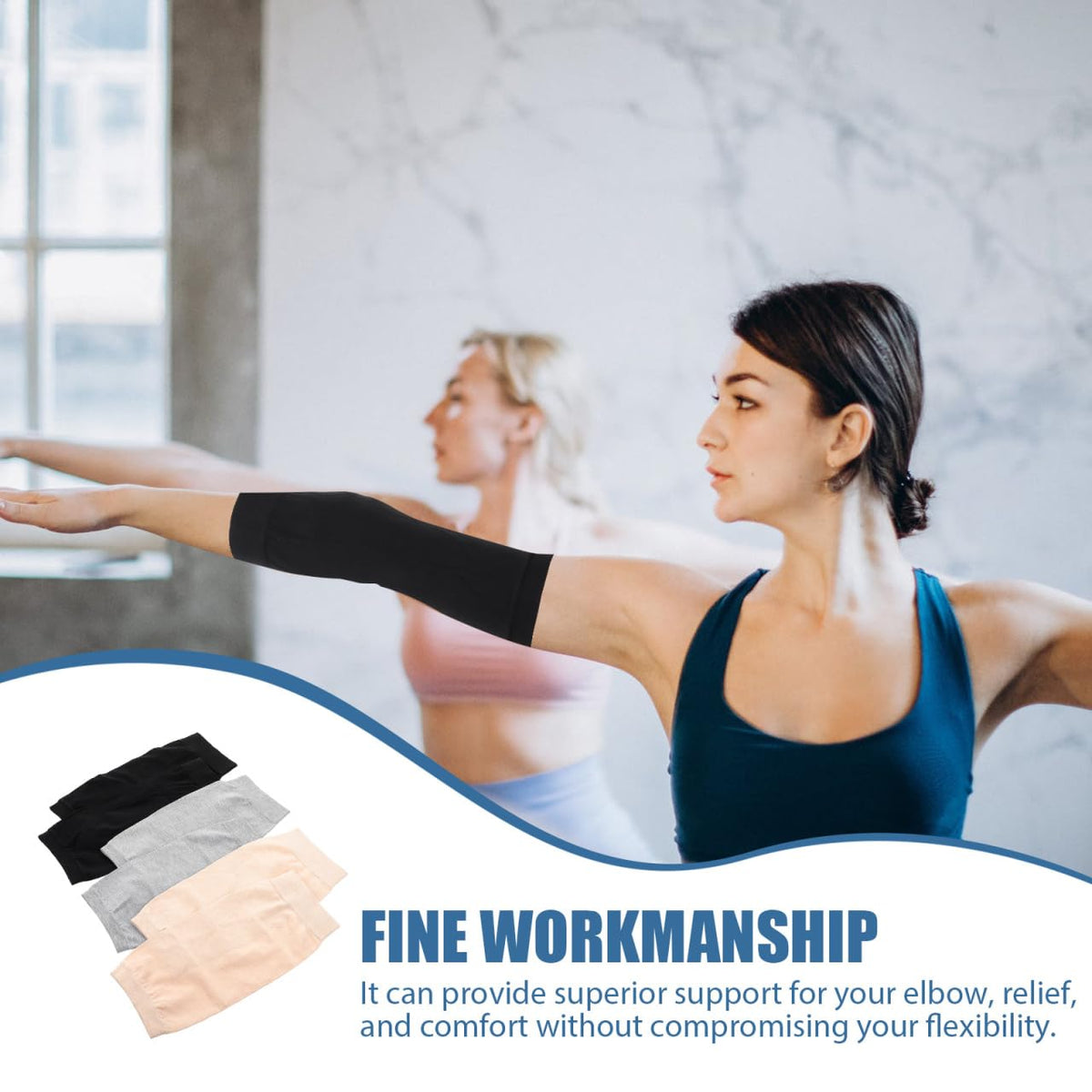 FOYTOKI 3 Pairs Scar Covering Elbow Brace Breathable Elbow Protector Covers Compression Sleeves Arm Brace Sleeve Protective Support Men and Women Elasticity