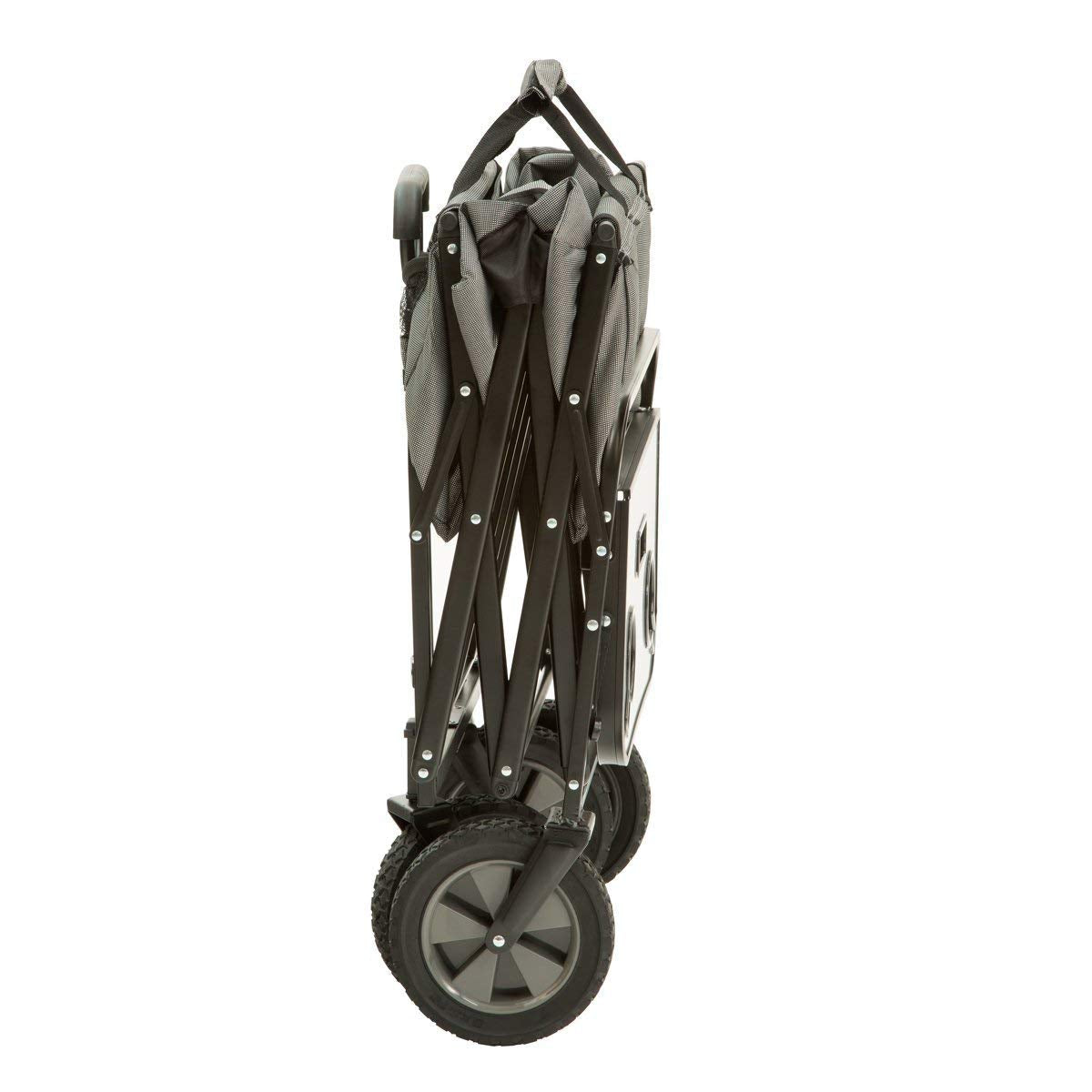 Mac Sports Collapsible Outdoor Utility Wagon with Folding Table and Drink Holders, Gray