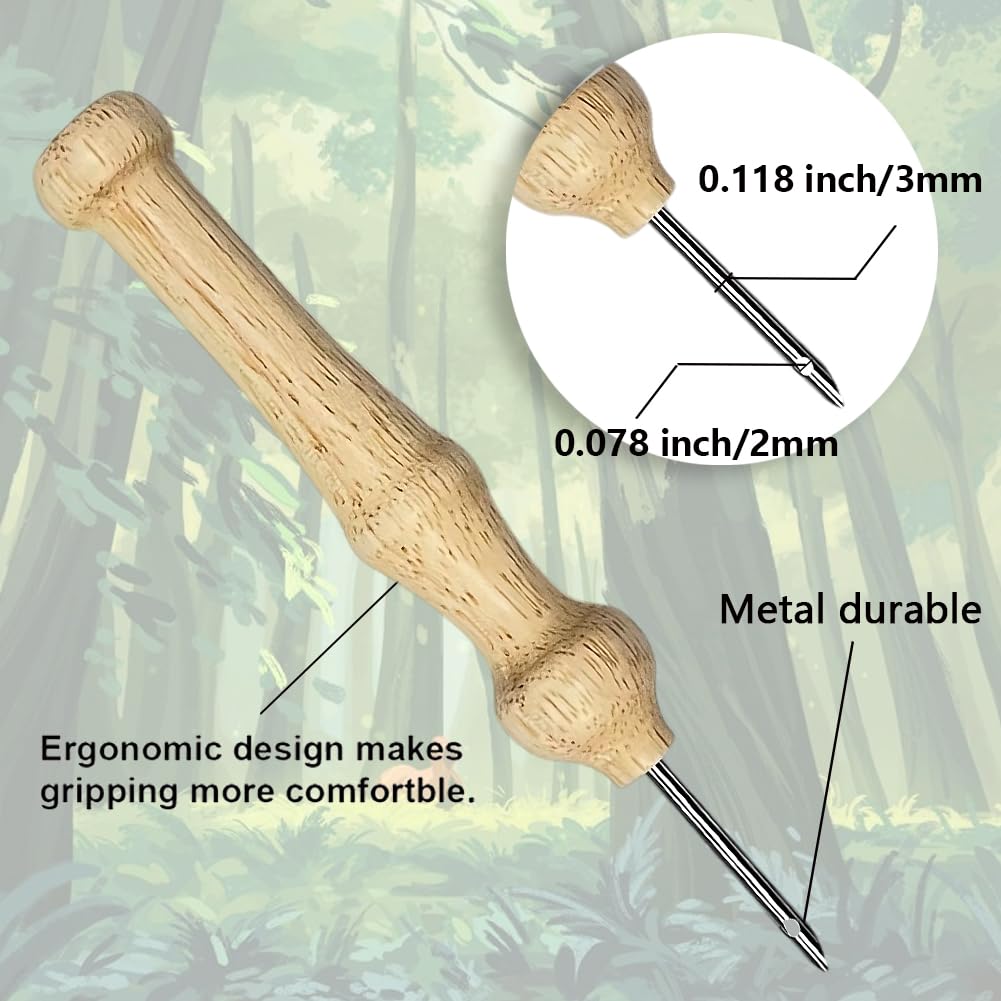 BEUNITONE 3PCS Landscape Punch Needle Kit for Adults Beginners, Complete Craft Kit Needlepoint Kits for Adults with Hoop, Punch Needle Starter Craft Set for Cloth Festival Gift and Home Decor 20X20CM