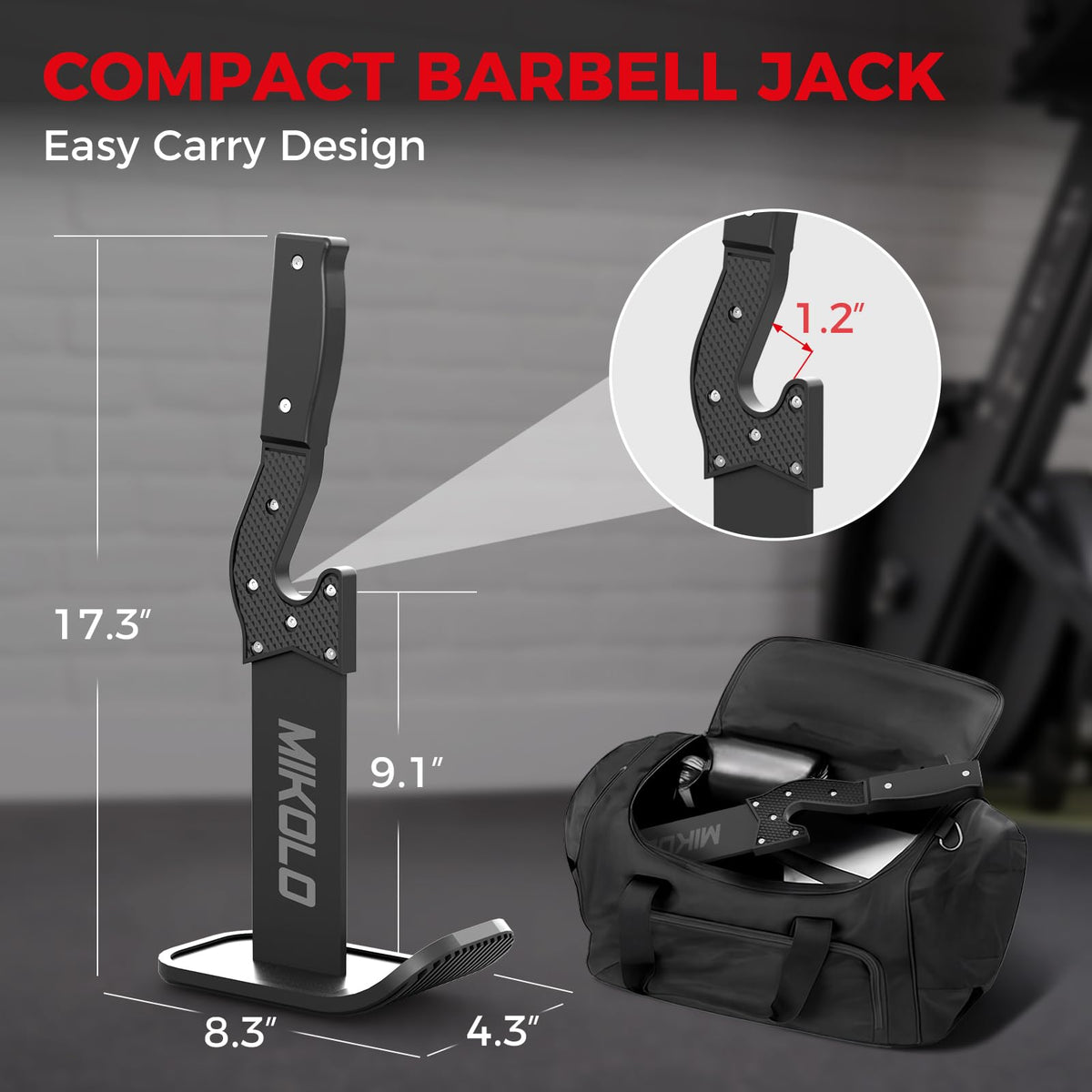 Mikolo Deadlift Jack Barbell Jack Unload 660LB Barbell Stand with No-Slip Handle for Loading & Unloading Weight Plates for Deadlift Exercise, Weight Training