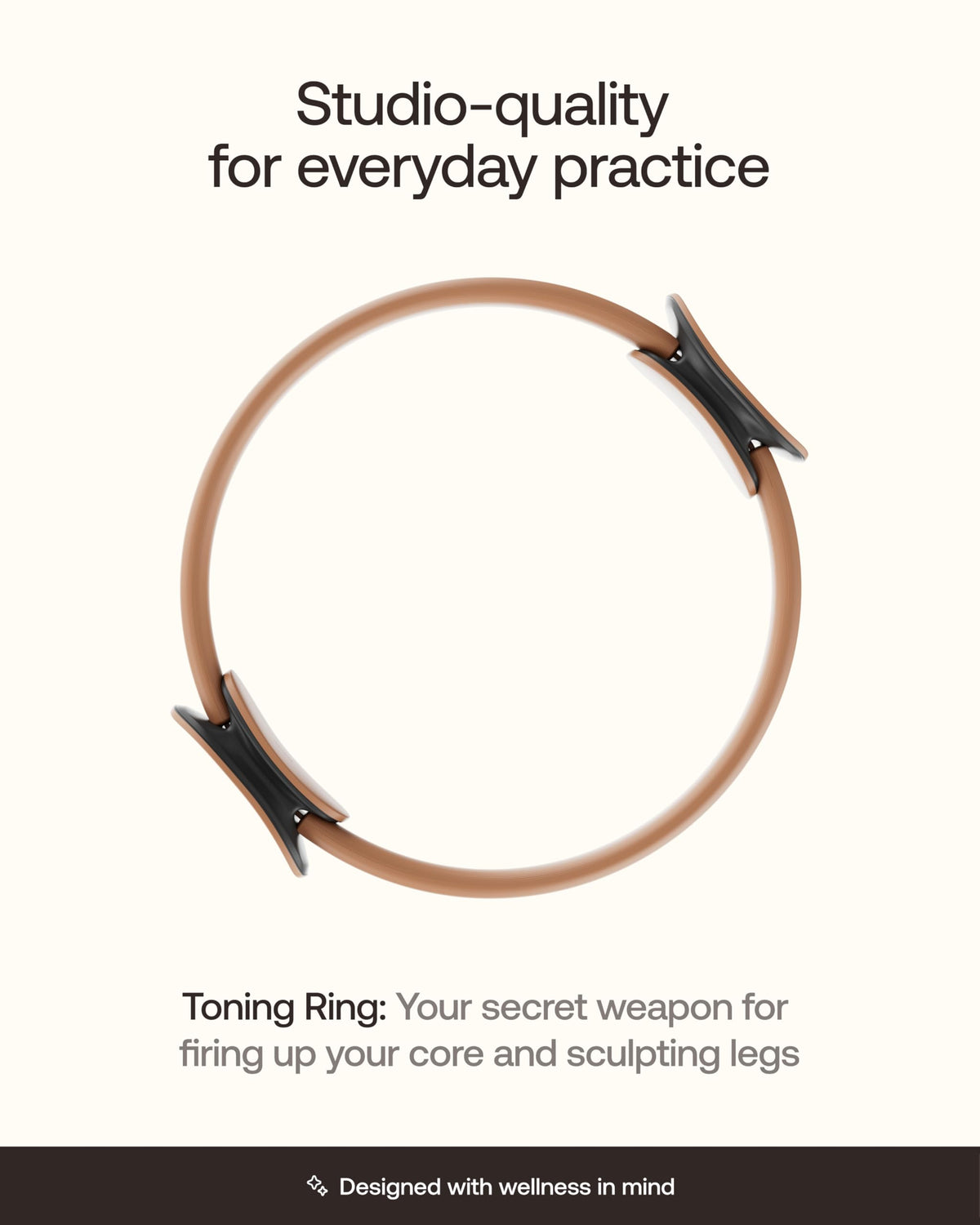 BetterMe Toning Pilates Ring – Magic Circle Pilates Ring for Strength & Flexibility – 15 Inch Fitness Ring for Home Pilates & Yoga Workouts (Mocha)