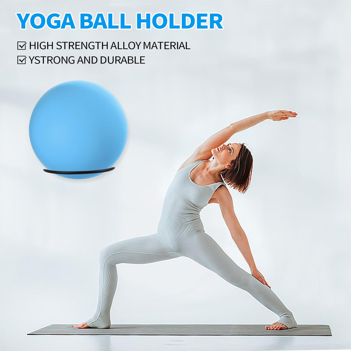 XIAOPEIZHI Black Yoga Ball Holder, Exercise Ball Storage Ball Holder Wall Mount Stability Ball Holder for Home and Yoga Studios or Commercial Gyms,Acts as a Yoga Ball Holder. Set of 2.