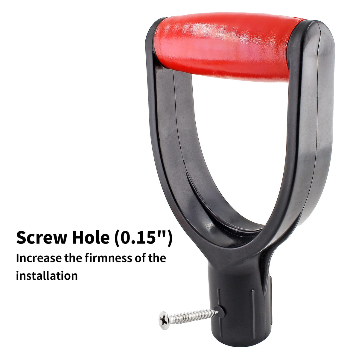 Jiozermi 2 Pcs Plastic Shovel D Grip Handles, 32mm / 1.26" Inner Diameter Spade Handle, Shovel Handle for Digging Raking Tools, Red