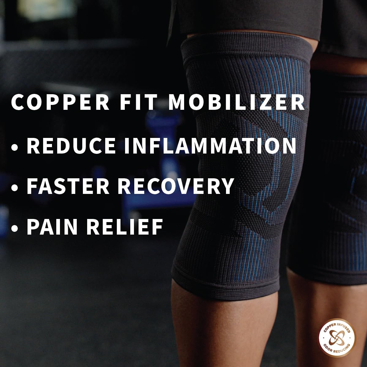 Copper Fit Mobilizer Knee Sleeve – ProSeries with Removable Side Stabilizers Knee Support for Advanced Recovery – Mobility, Knee Pain, Swelling, Inflammation, Circulation, Arthritis, Tendonitis (L/XL)