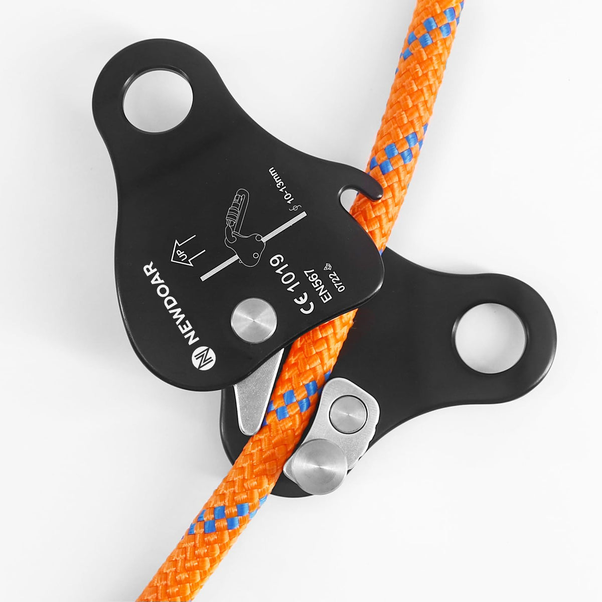NewDoar Rope Grab Ascender 12KN Riser Adjuster Fits 10mm-13mm Rope for Rocking Climbing Protection Rescue (Black)