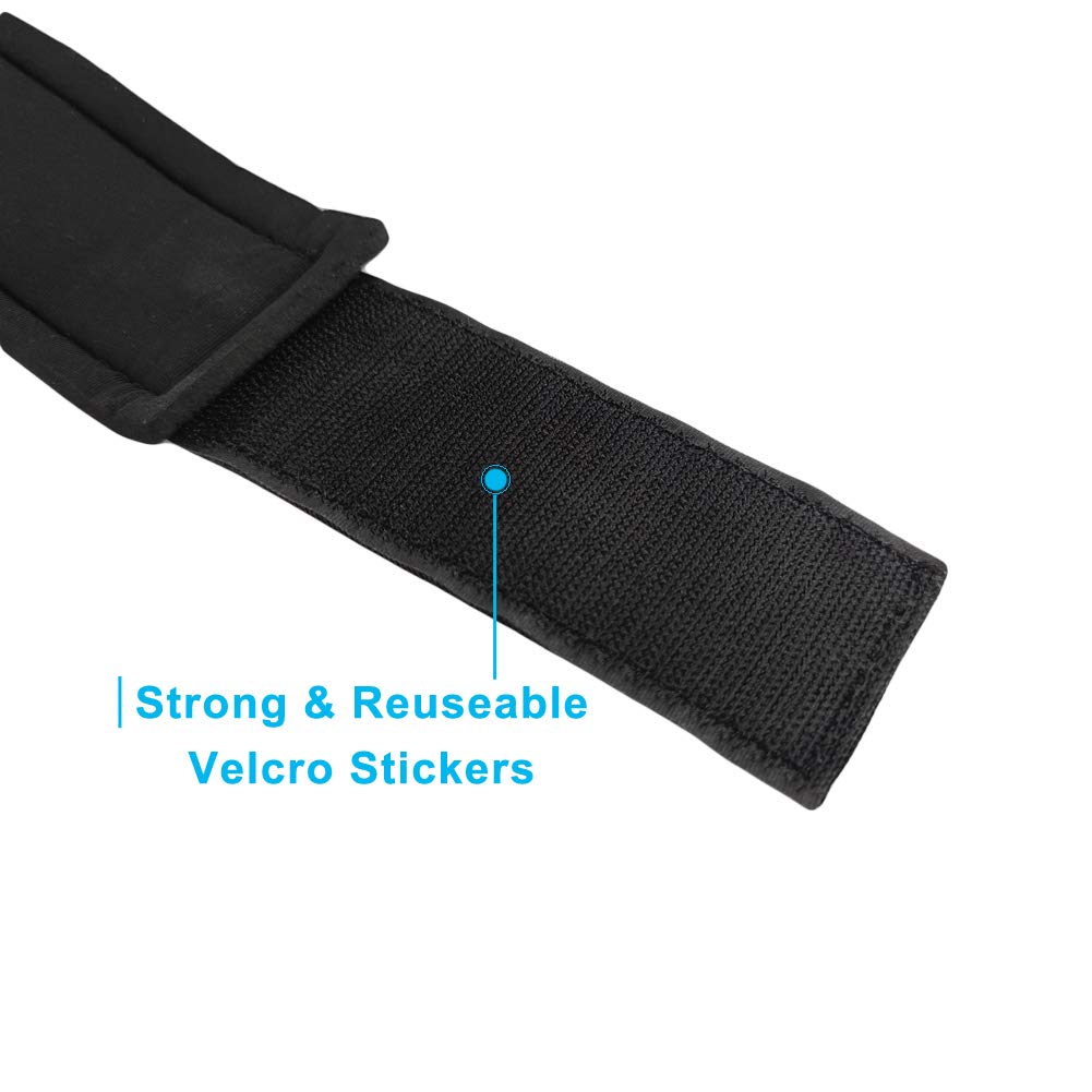 YCYU Padded Ankle Cable Straps for Cable Machine - Ankle Cuffs of Glute Leg Kickback with Free Bag－Great for Bodybuilding Gym Home Workout - Black 2 Pack (Black D-Ring)