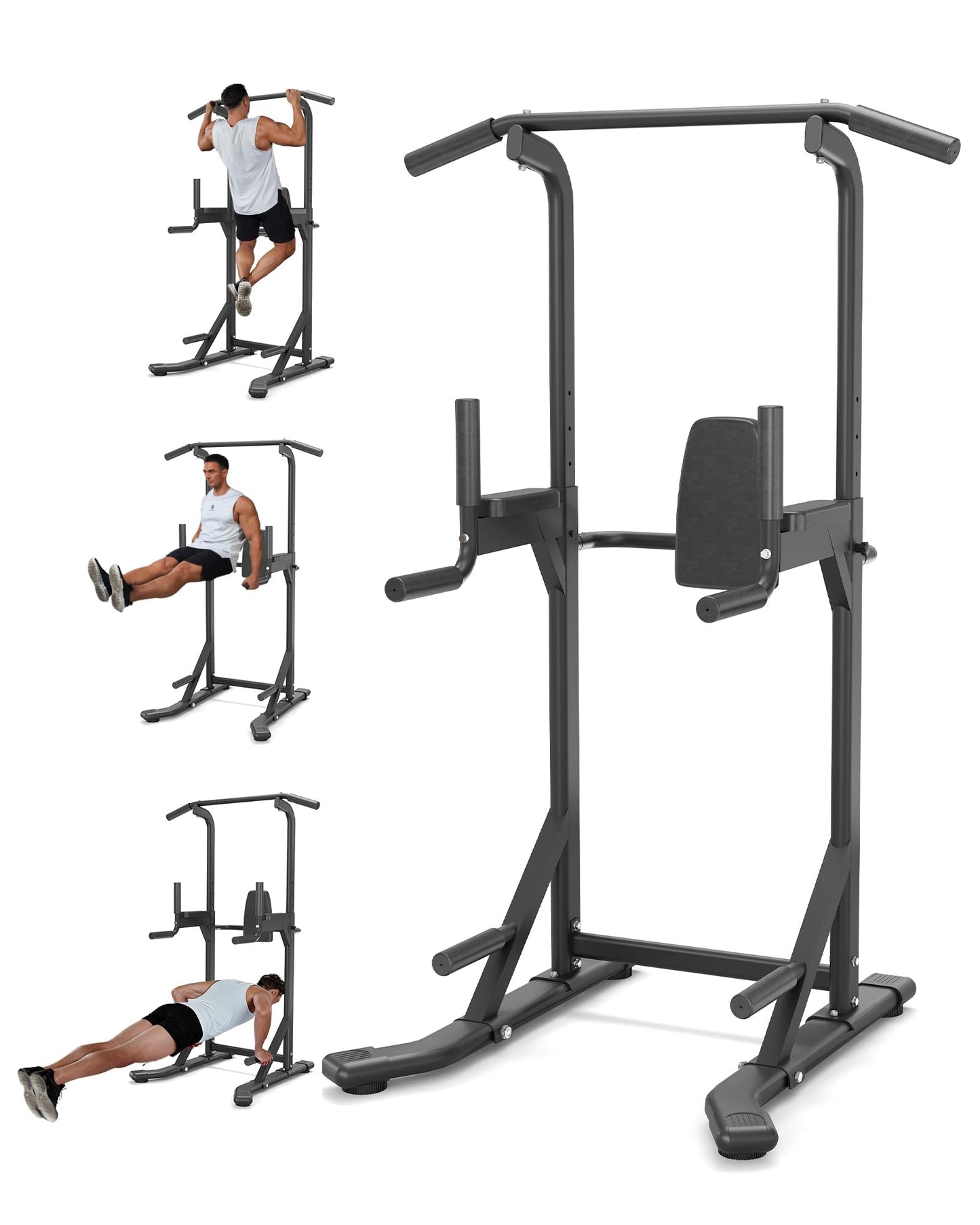Garvee Pull Up Bar Free Standing Workout Equipment, Power Tower Dip Station for Home Gym, 450LBS Weight Capacity Strength Training Fitness Equipment