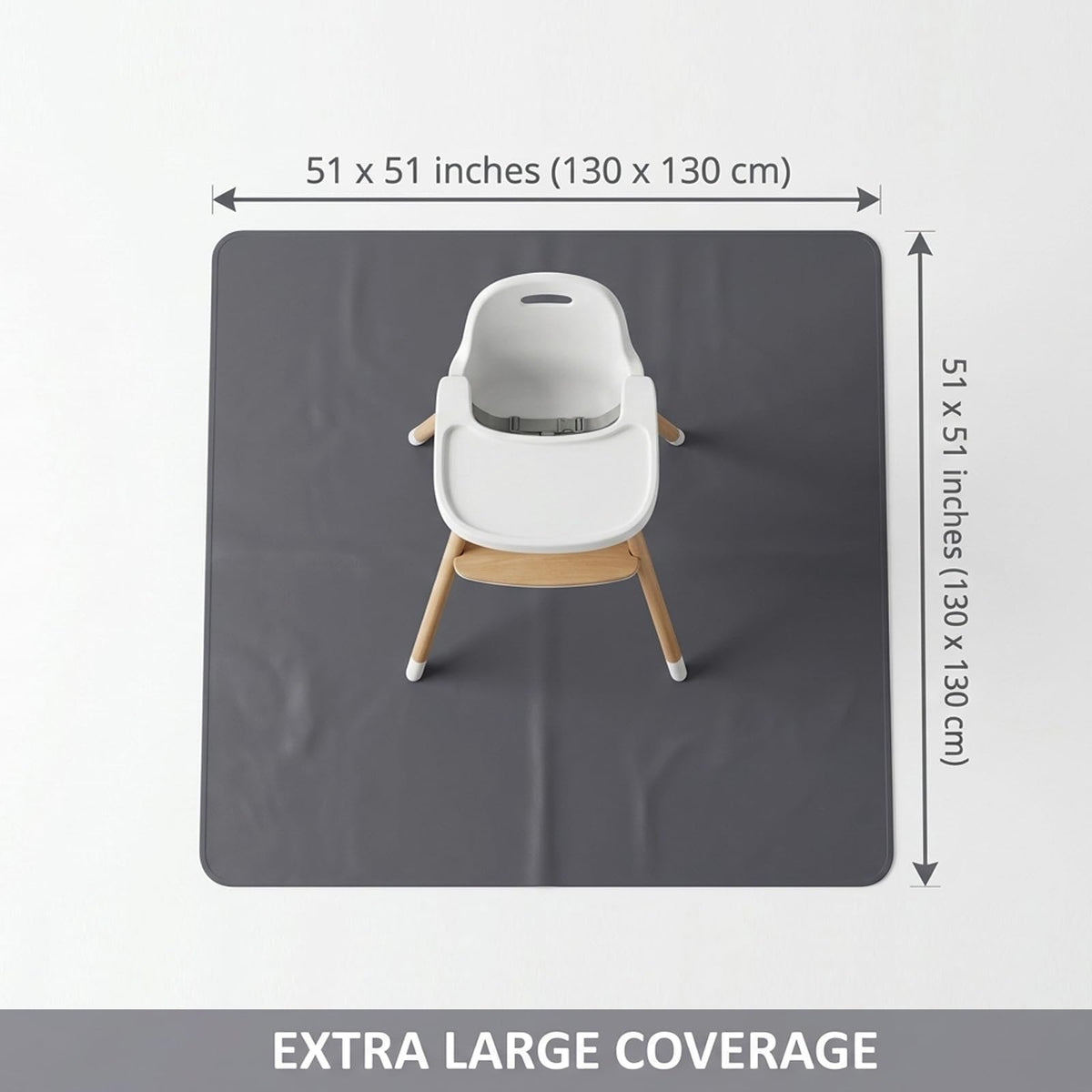 Splat Mat for Under High Chair/Arts/Crafts, WOMUMON Washable Spill Mat Waterproof Anti-Slip Floor Protector Splash Mat, Messy Mat and Table Cloth