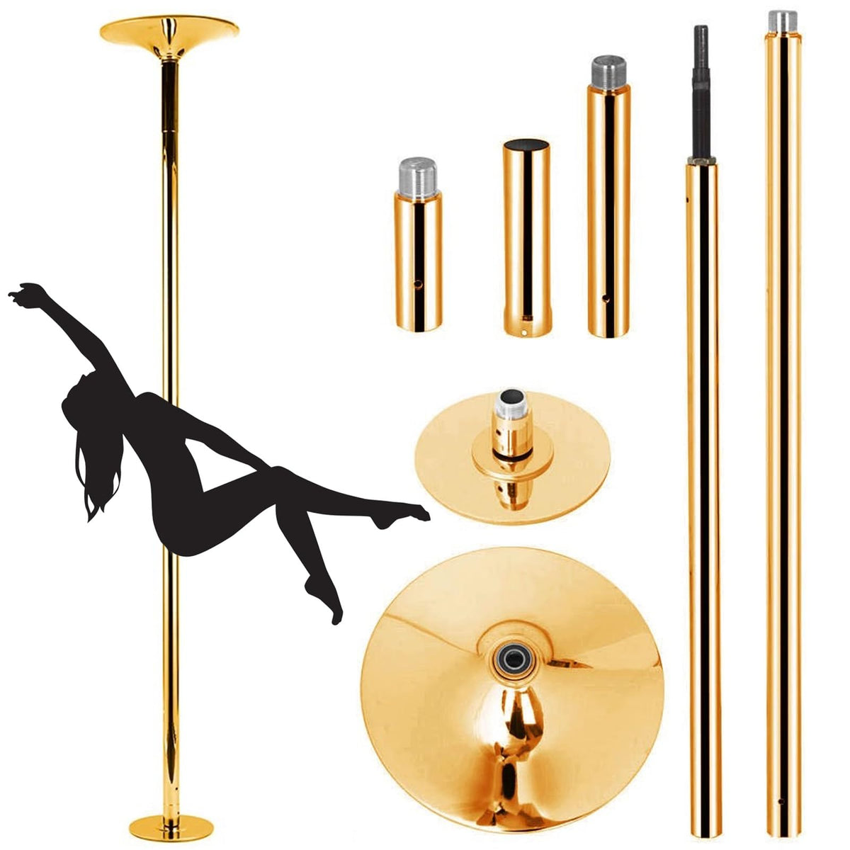 ERoomQ Portable Dance Pole - Professional Heavy-Duty Steel Stripper Pole for Home Use, Ideal for Workouts and Performance, Apartment-Friendly Design(2.32M 2.825M(7.6FT 9.3FT))