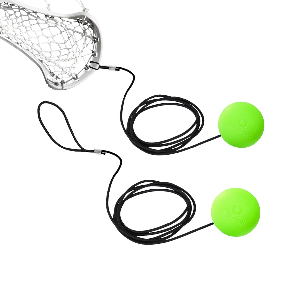 OTIIPOR Lacrosse Rebounder Glow in The Dark,Lacrosse Training Equipment Rope Suitable for All Beginners,Fits All Sticks(2 Pack)